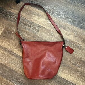 Authentic Coach - Red Leather Bucket Bag